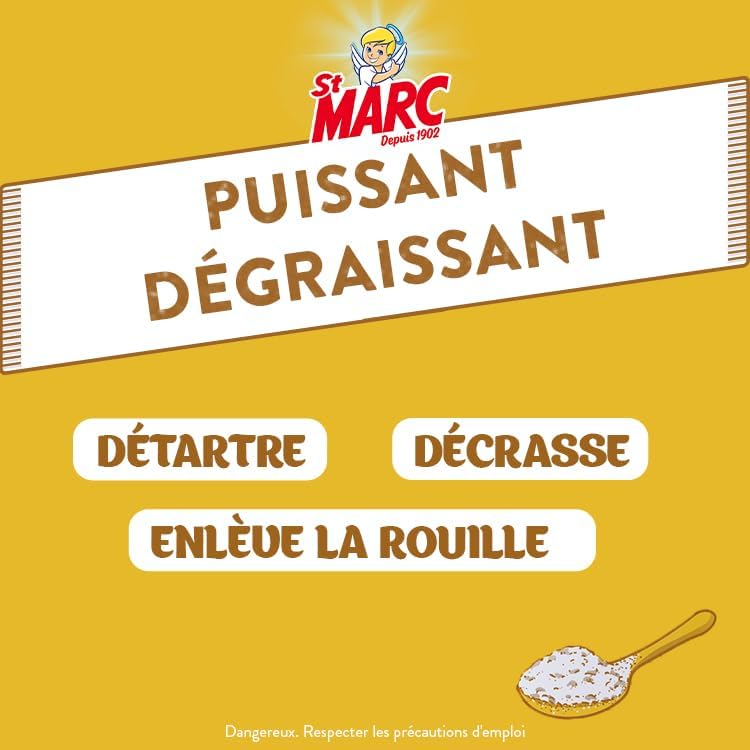 St Marc Acide Citrique Nettoyant Multi-Usage 100% d'Origine Naturelle - 500 g Hydrolab France