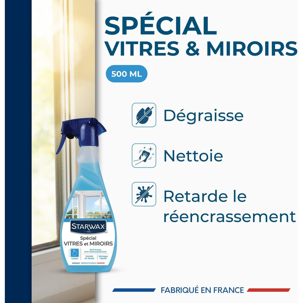 STARWAX Nettoyant spécial vitres et miroirs 500ml Hydrolab France