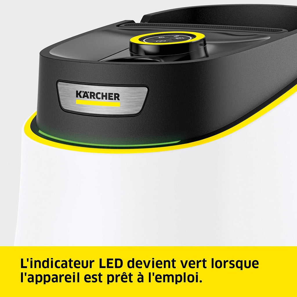 Kärcher Nettoyeur Vapeur SC 3 Deluxe, Pression Vapeur : 3,5 bar, Préchauffage : 30 s, Puissance : 1 900 W, Surface : 75 m², Réservoir : 1 l, avec Kit de Nettoyage de Sol, Buses et Brosse Ronde Hydrolab France