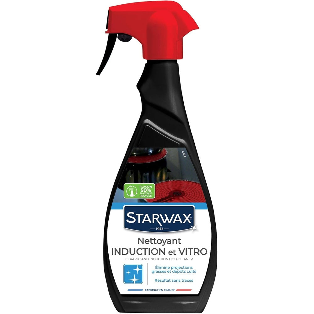 STARWAX Nettoyant Quotidien pour Vitrocéramique et Induction - 500ml -Idéal pour Nettoyer les Plaques en Vitrocéramique et Enduction - Le Support Brillant - Sans Trace Hydrolab France