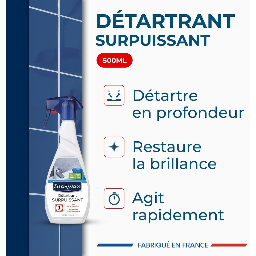 STARWAX Détartrant surpuissant pour salle de bains 500ml Hydrolab France