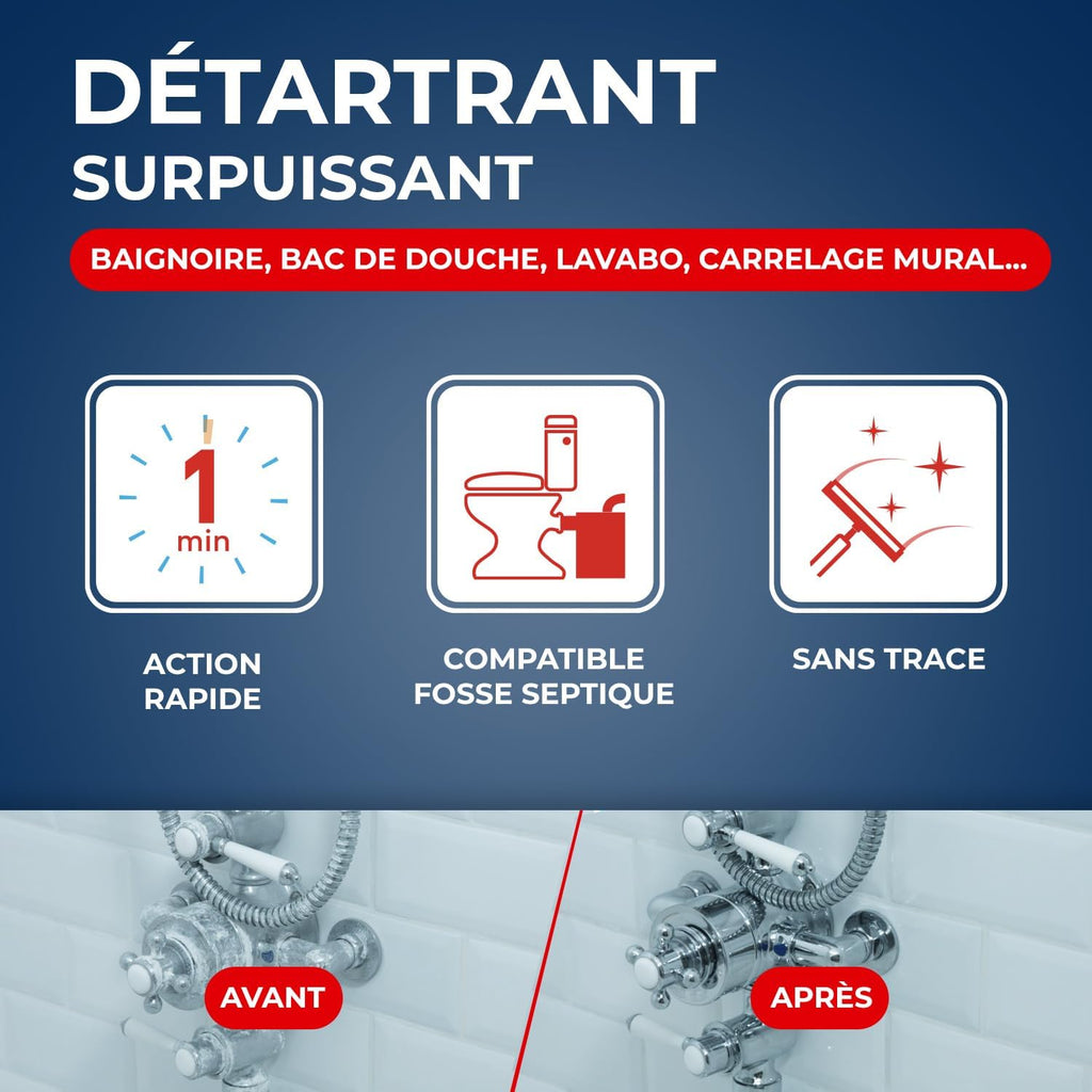 STARWAX Détartrant surpuissant pour salle de bains 500ml Hydrolab France