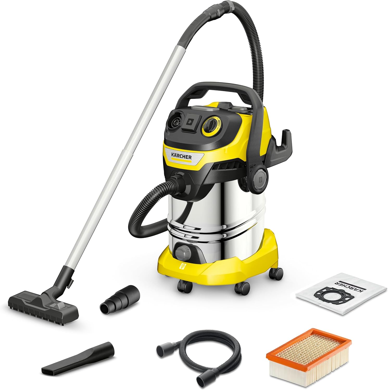 KÄRCHER Aspirateur Multifonction WD 6 P S V-30/6/22/T, Fonction Soufflerie, Puissance : 1300 W, Cuve : 30 l, Flexible : 2,2 m, avec Prise, Tube et Adaptateur pour Outils, Filtre, Suceur Sol/Fentes Hydrolab France