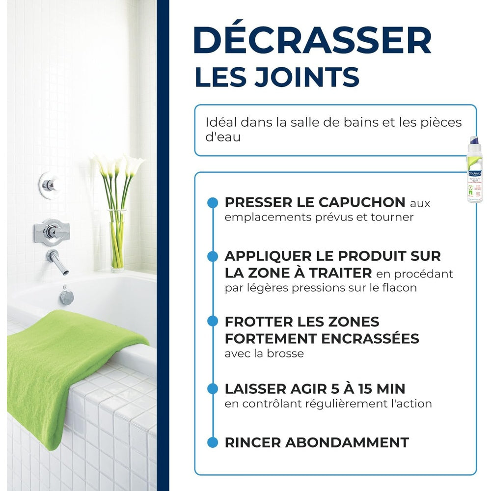 STARWAX Rénovateur joints action blanchissante à la Javel 250ml Hydrolab France
