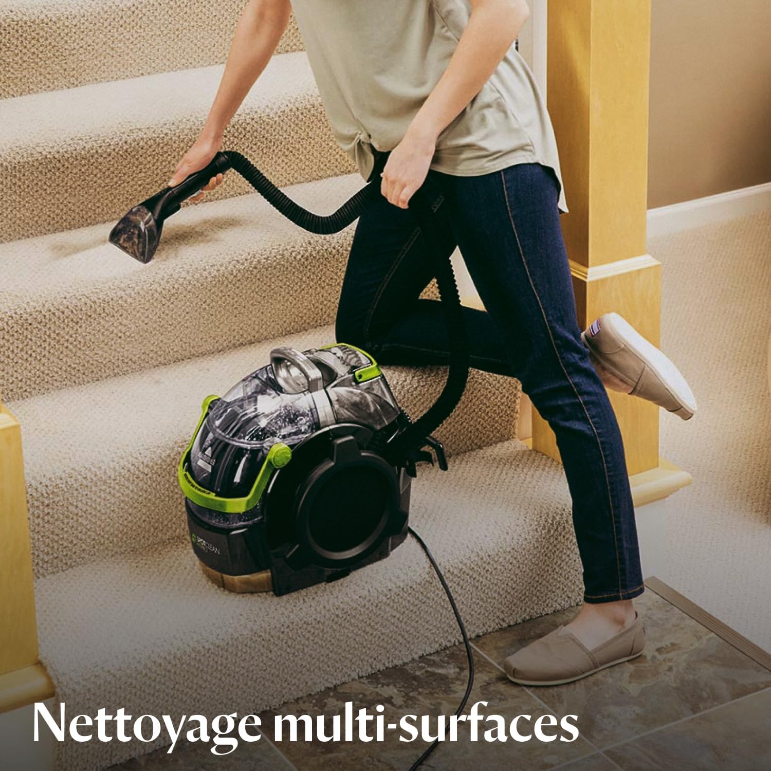 BISSELL SpotClean Pet Pro Shampouineuse Canapé 750W 15585 | Idéal pour les propriétaires d'animaux, nettoyeur pour tapis, moquettes, meubles, tissus, voiture et plus Hydrolab France