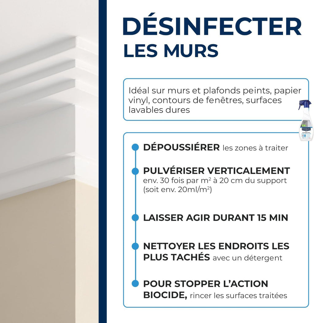 STARWAX Anti-moisissures pour murs et pièces à vivre 500ml | Élimine moisissures sur plafonds et contours de fenêtres, sans javel, ne décolore pas, action en 15 min, rendement 15m² Hydrolab France