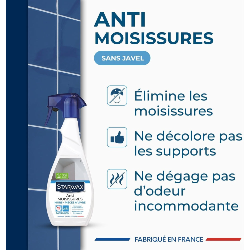 STARWAX Anti-moisissures pour murs et pièces à vivre 500ml Hydrolab France