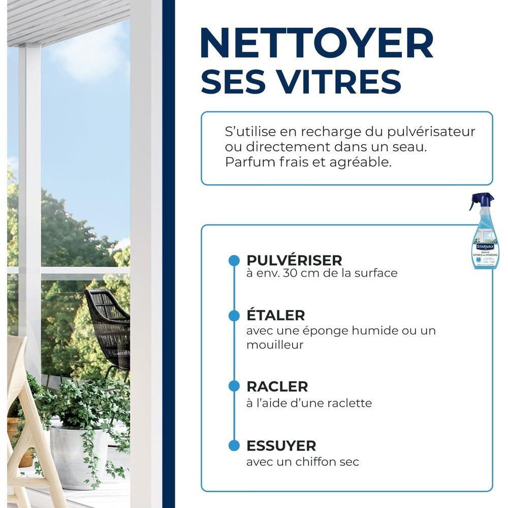 STARWAX Nettoyant spécial vitres et miroirs 500ml Hydrolab France