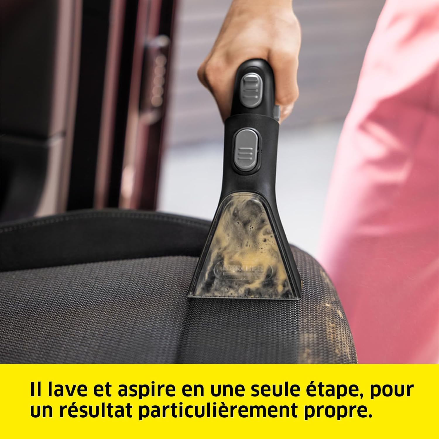 KÄRCHER Shampouineuse SE 3 Compact, Aspiration : 500W, Réservoir Eau : 1,7L, Surface : 2,76m2, Poids : 4,1kg, Flexible d'Aspiration, Buses de Lavage : Tissus et Fentes Hydrolab France