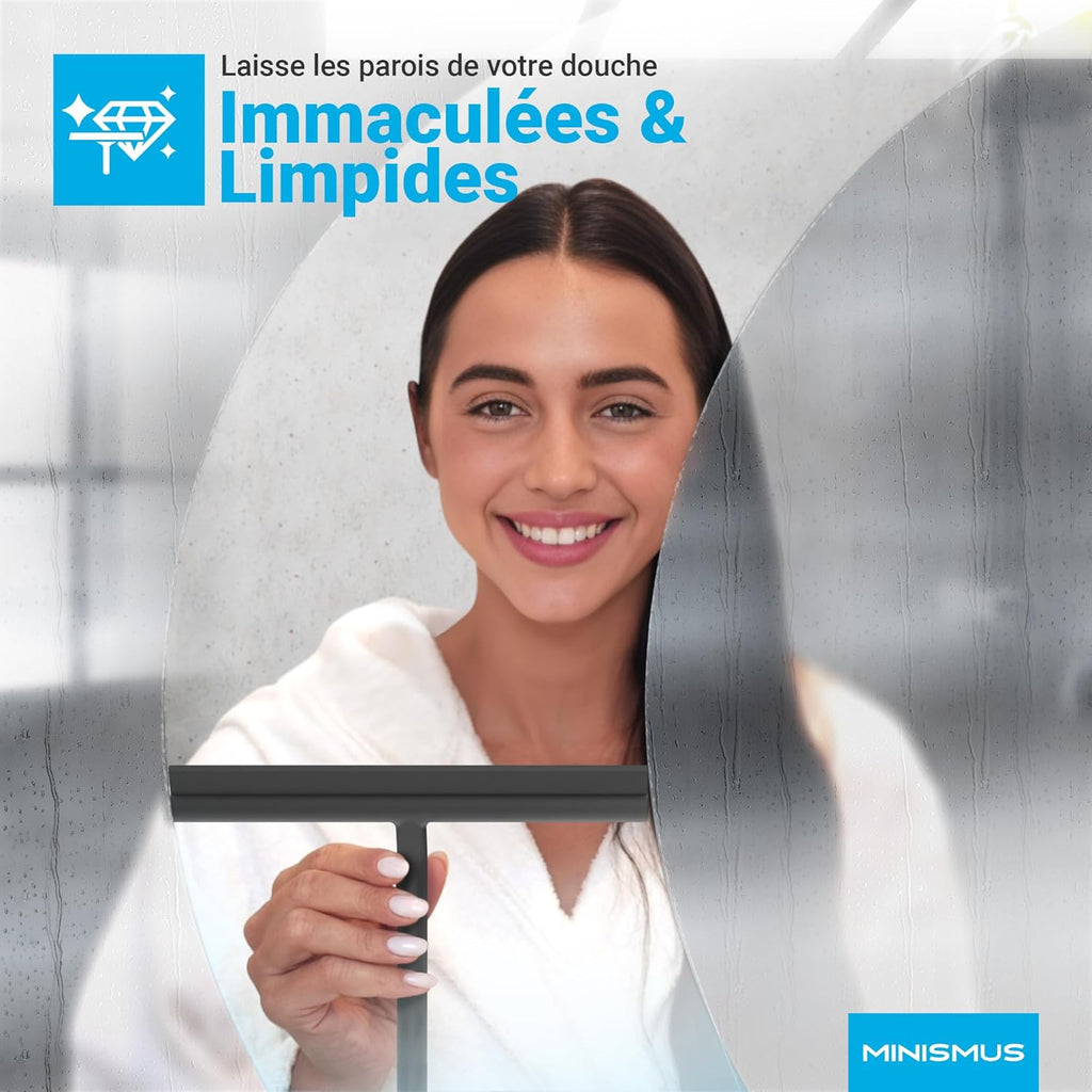 Minismus Raclette de Douche pour Douche, Salle de Bain, carrelage, Miroir, fenêtre Hydrolab France