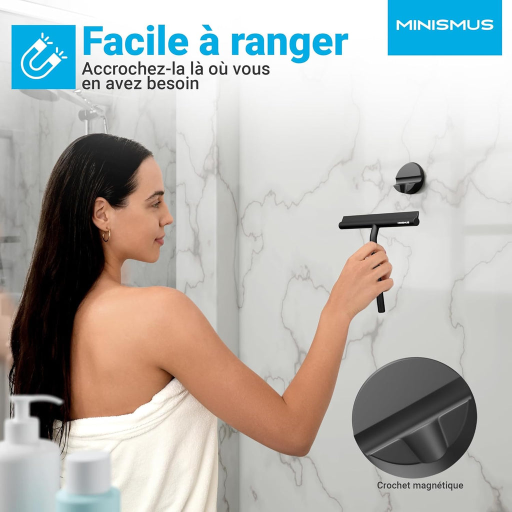 Minismus Raclette de Douche pour Douche, Salle de Bain, carrelage, Miroir, fenêtre Hydrolab France