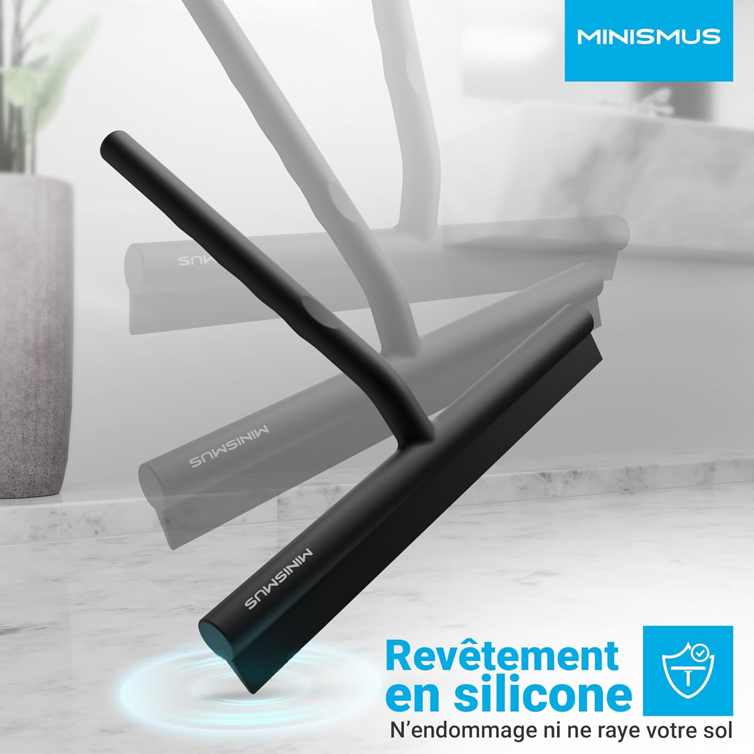Minismus Raclette de Douche pour Douche, Salle de Bain, carrelage, Miroir, fenêtre Hydrolab France