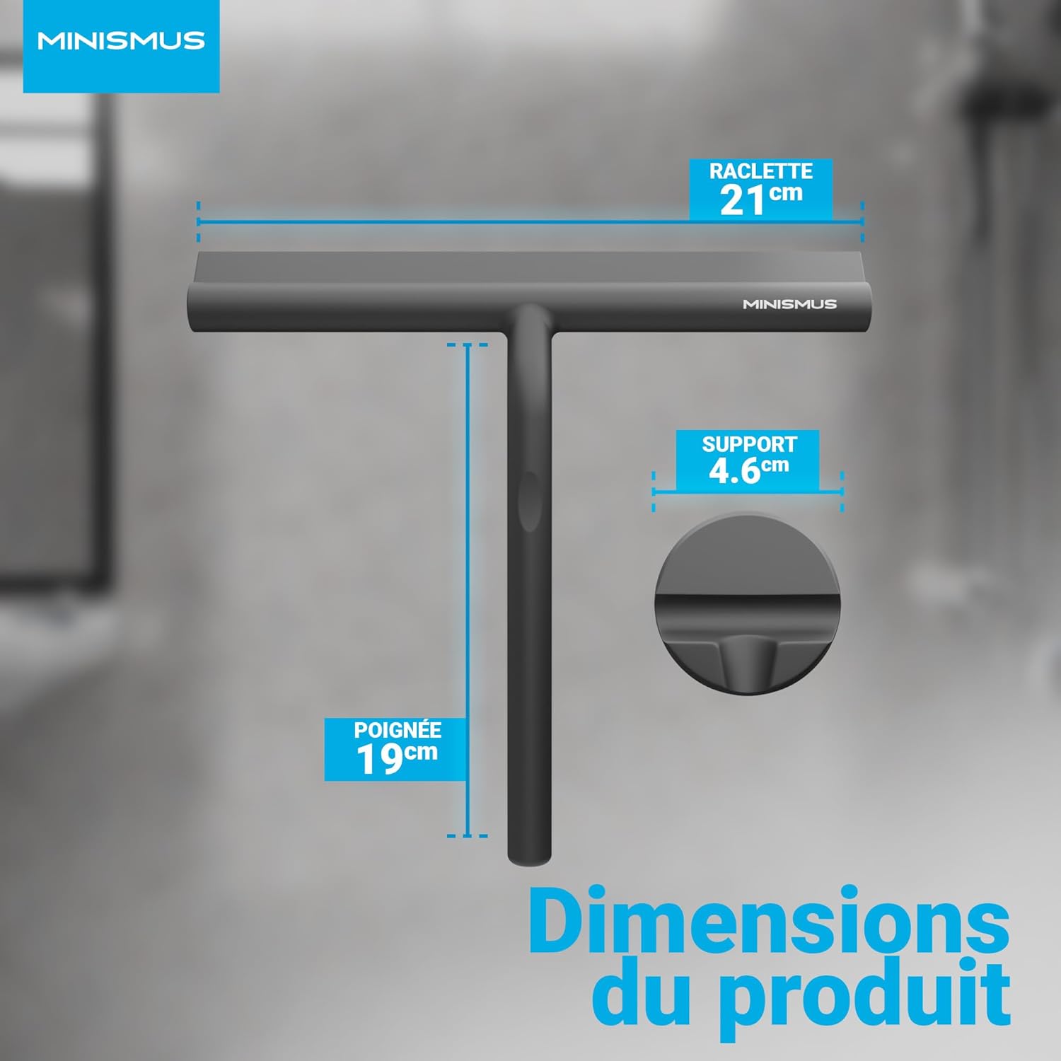 Minismus Raclette de Douche pour Douche, Salle de Bain, carrelage, Miroir, fenêtre Hydrolab France