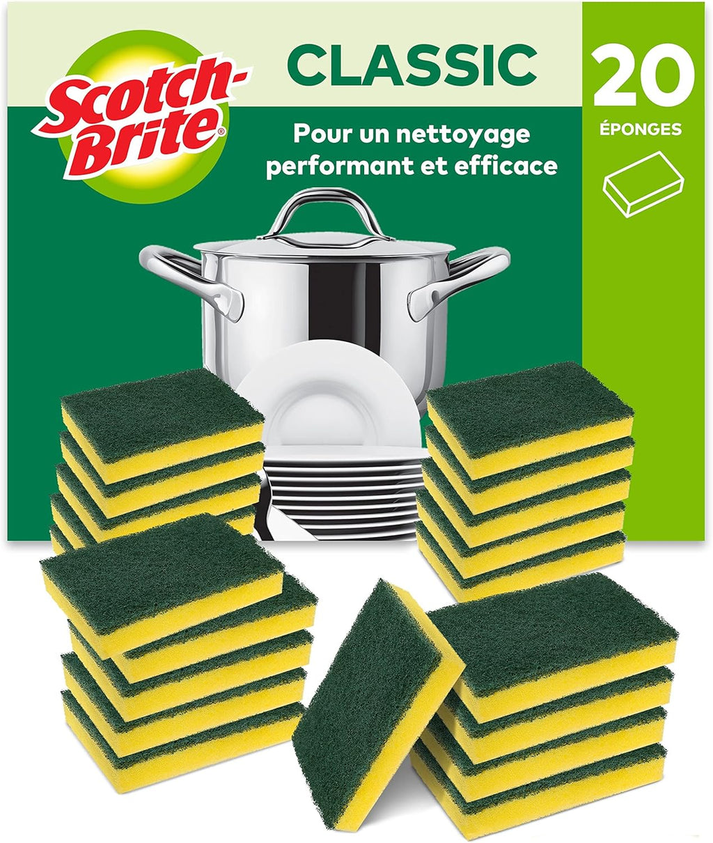 Éponge à récurer Scotch-Brite Classic - 20 pièces Hydrolab France