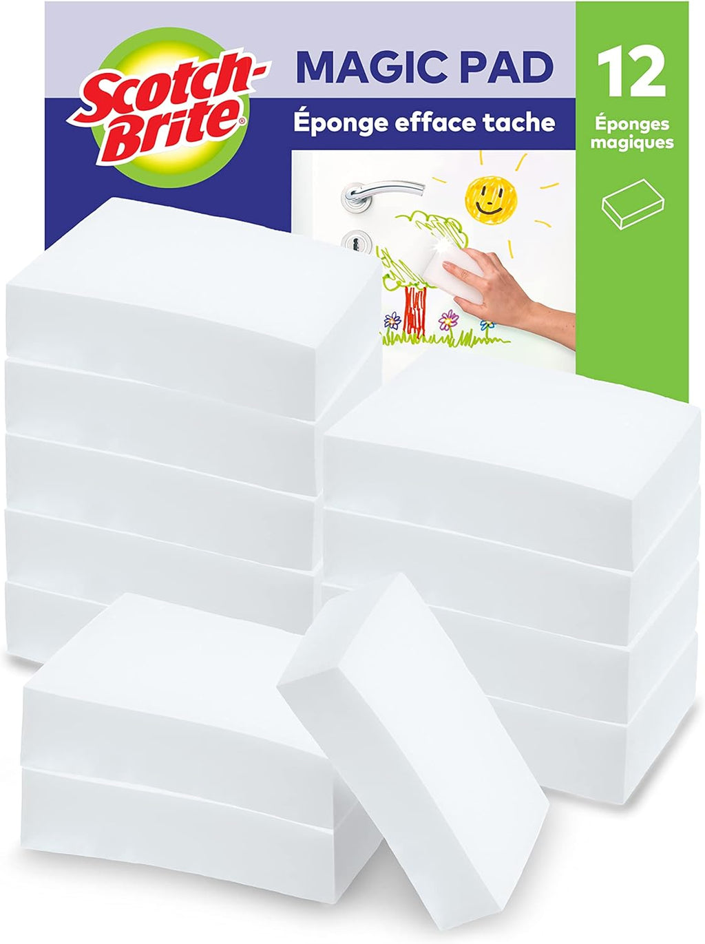 Scotch-Brite Éponge Magique en Melamine de Nettoyage, 12 par lot Hydrolab France