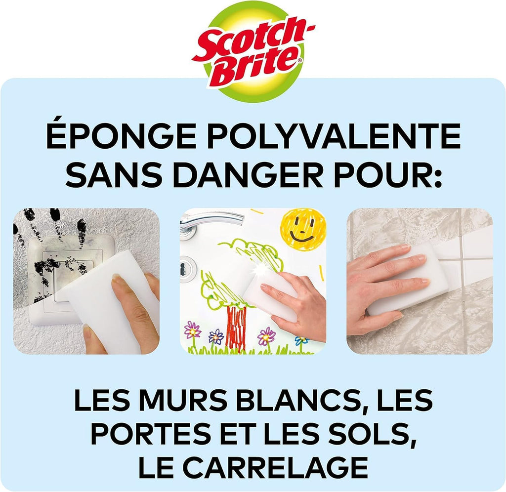 Scotch-Brite Éponge Magique en Melamine de Nettoyage, 12 par lot Hydrolab France