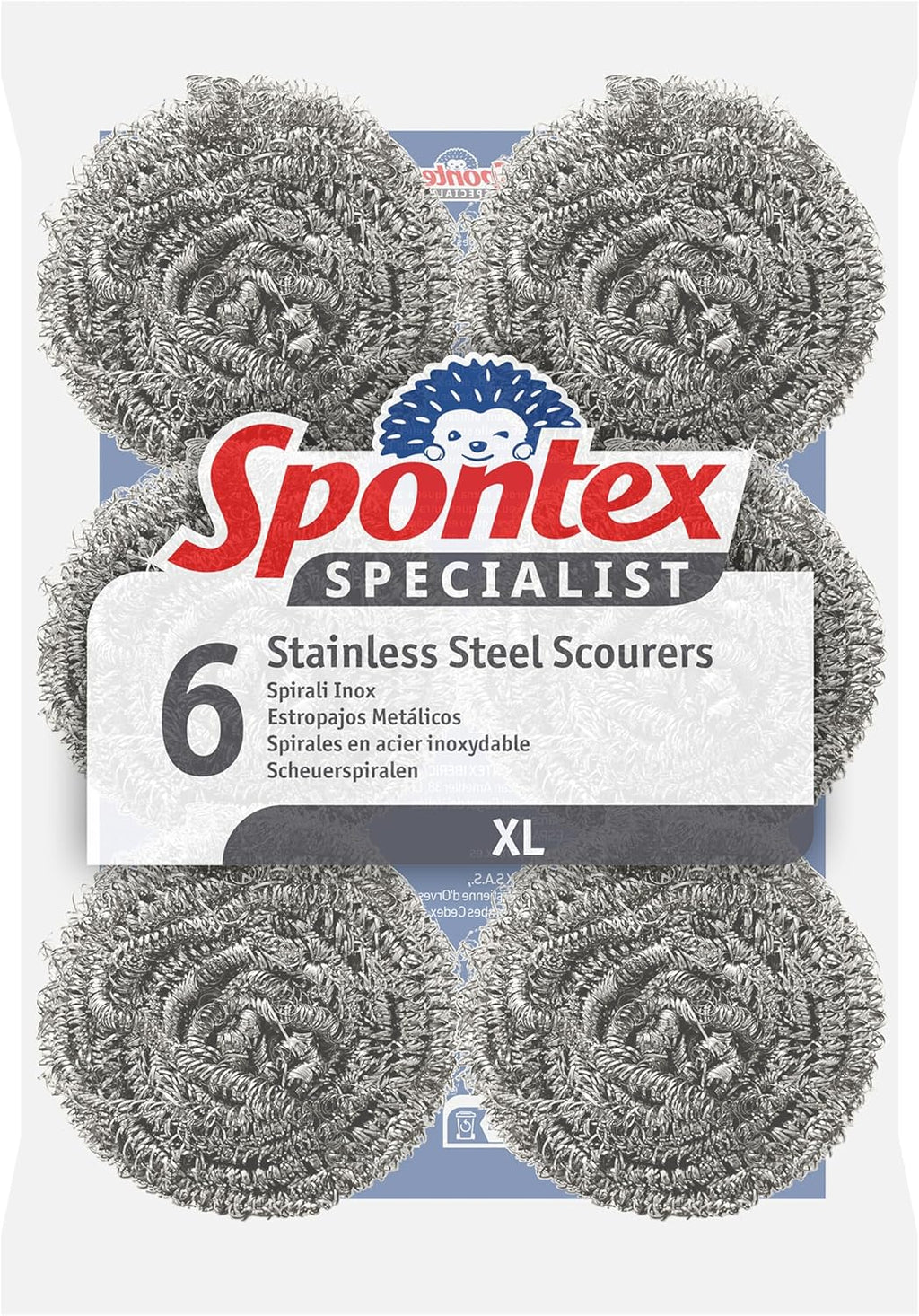 Spontex Spirales métalliques en Acier Inoxydable - Lot de 6 Hydrolab France