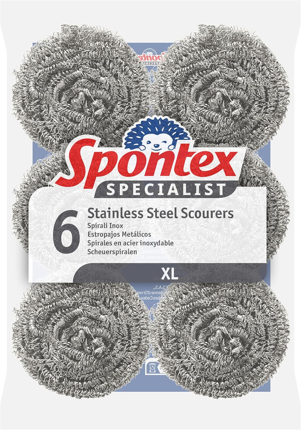 Spontex Spirales métalliques en Acier Inoxydable - Lot de 6 Hydrolab France