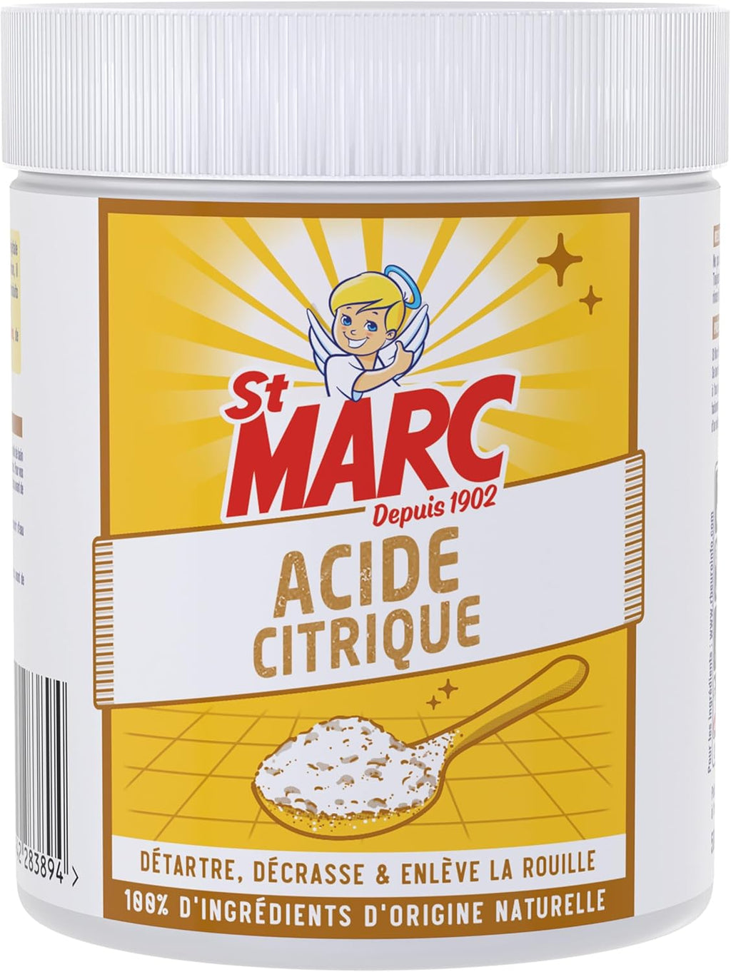 St Marc Acide Citrique Nettoyant Multi-Usage 100% d'Origine Naturelle - 500 g Hydrolab France
